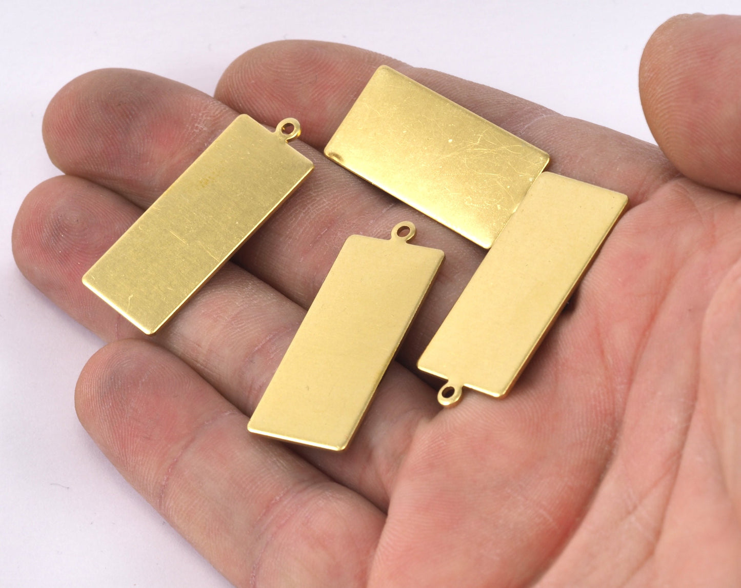 Rectangle with loop 33x14mm pendant charms Raw brass 2275-300