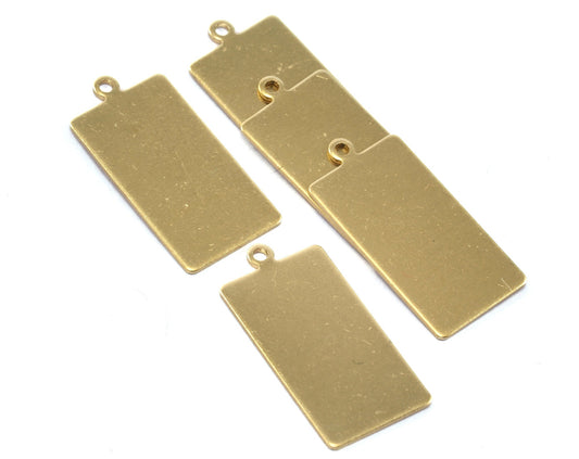 Rectangle with loop 28x14mm pendant charms Raw brass 2276-250