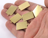 Rectangle tag with loop 23x14mm pendant charms Raw brass 2277-200