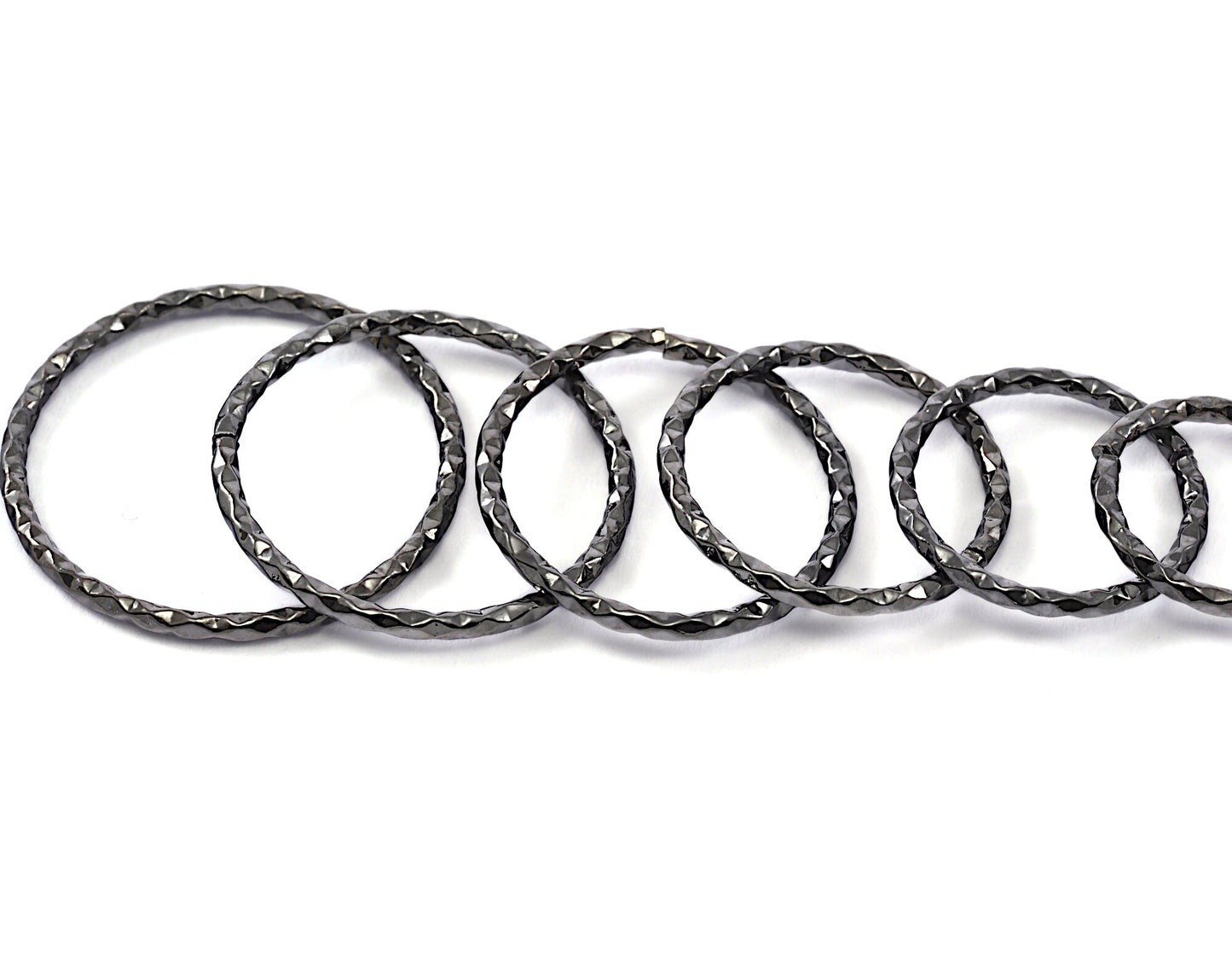 stacking ring, circle ring, Round ring knuckle ring, Gunmetal tone brass adjustable textured 17mm (hole 14mmUS 3 ) 2183 Wire: 1.5mm