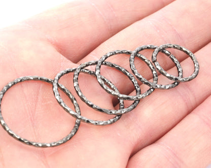 stacking ring, circle ring, Round ring knuckle ring, Gunmetal tone brass adjustable textured 25mm (hole 22mmUS 12 3/4 ) 2187 Wire: 1.5mm