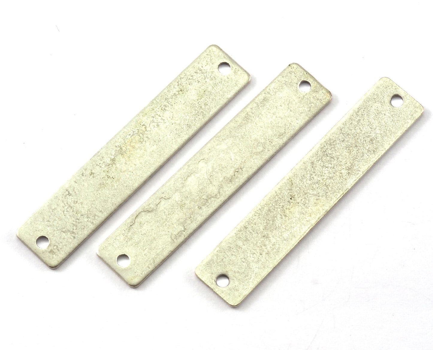 Rectangle shape stamping blank 8x40x0.8mm (20 gauge) Antique silver plated brass two hole 1214-63