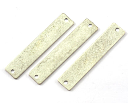 Rectangle shape stamping blank 8x40x0.8mm (20 gauge) Antique silver plated brass two hole 1214-63