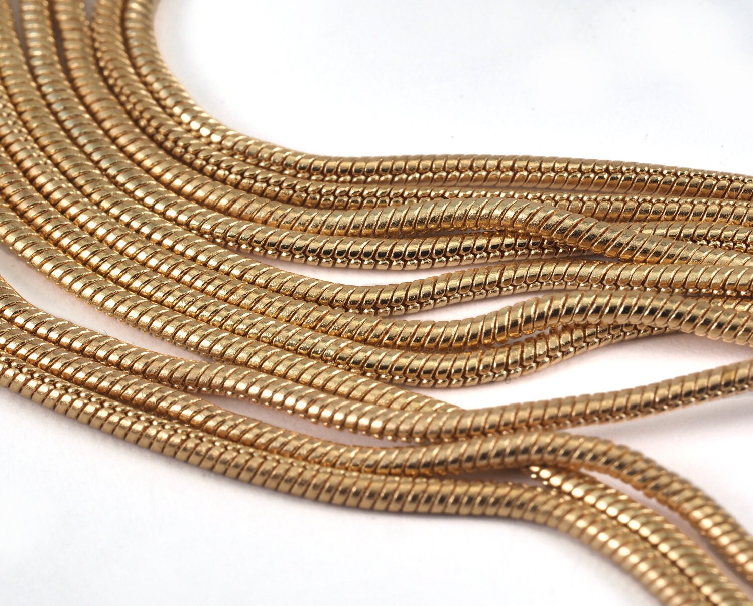 Snake chain 1.2mm tiny rose gold tone brass z094