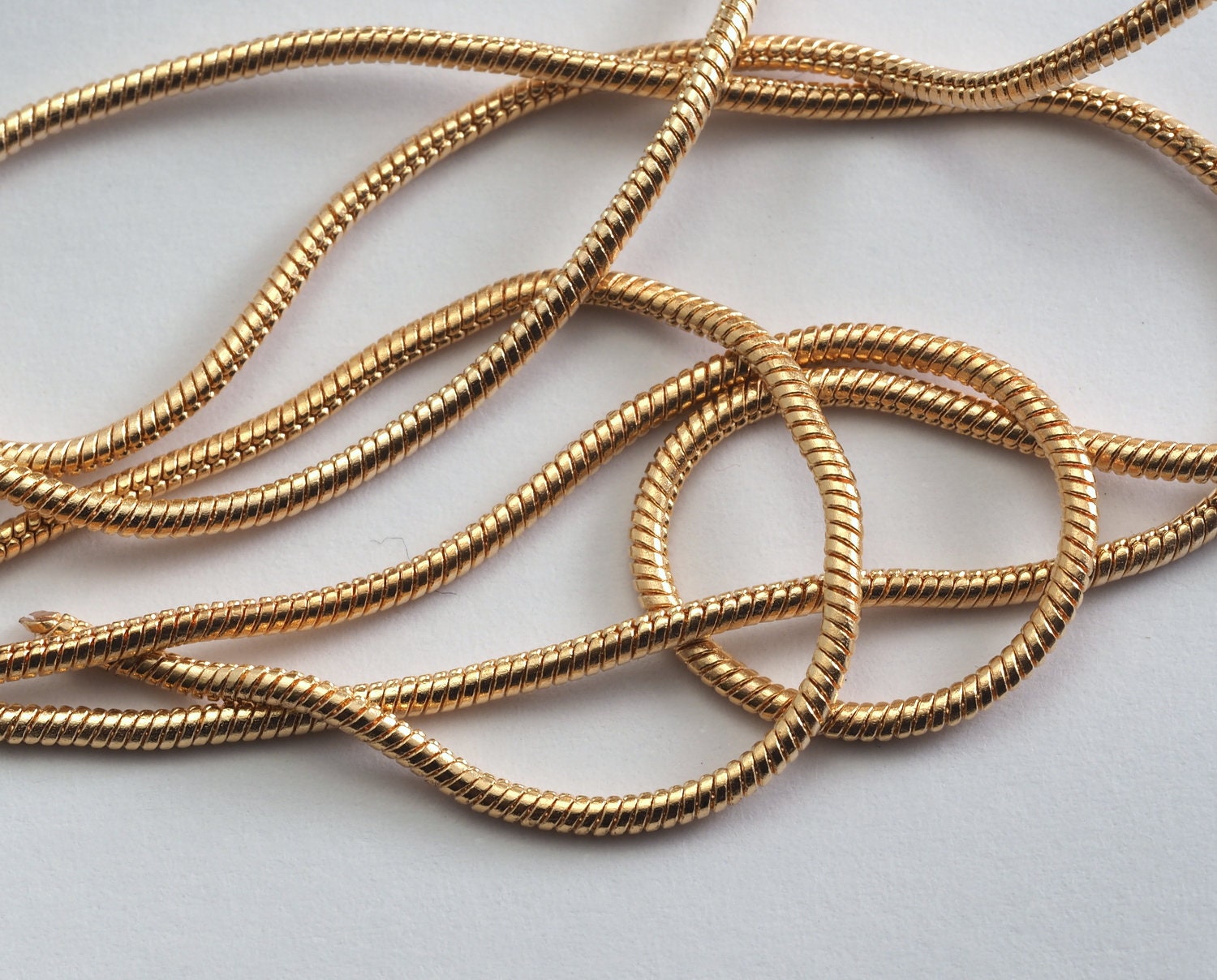 Snake chain 1.2mm tiny rose gold tone brass z094
