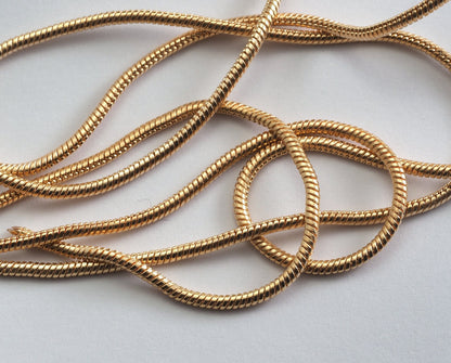 Snake chain 1.2mm tiny rose gold tone brass z094