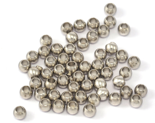 silver tone brass spacer bead 3mm (hole 15 gauge 1.5mm) findings bab1.5 2271