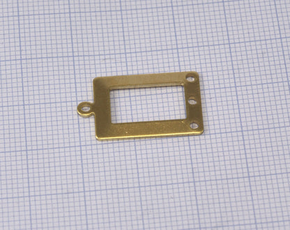 Rectangle frame with loop and 3 hole 23x14mm pendant charms Raw brass 2274-125