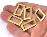 Rectangle frame with loop 28x14mm pendant charms Raw brass 2299-140