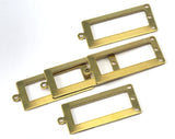 Rectangle frame with loop and 3 hole 33x14mm pendant charms Raw brass 2300-160