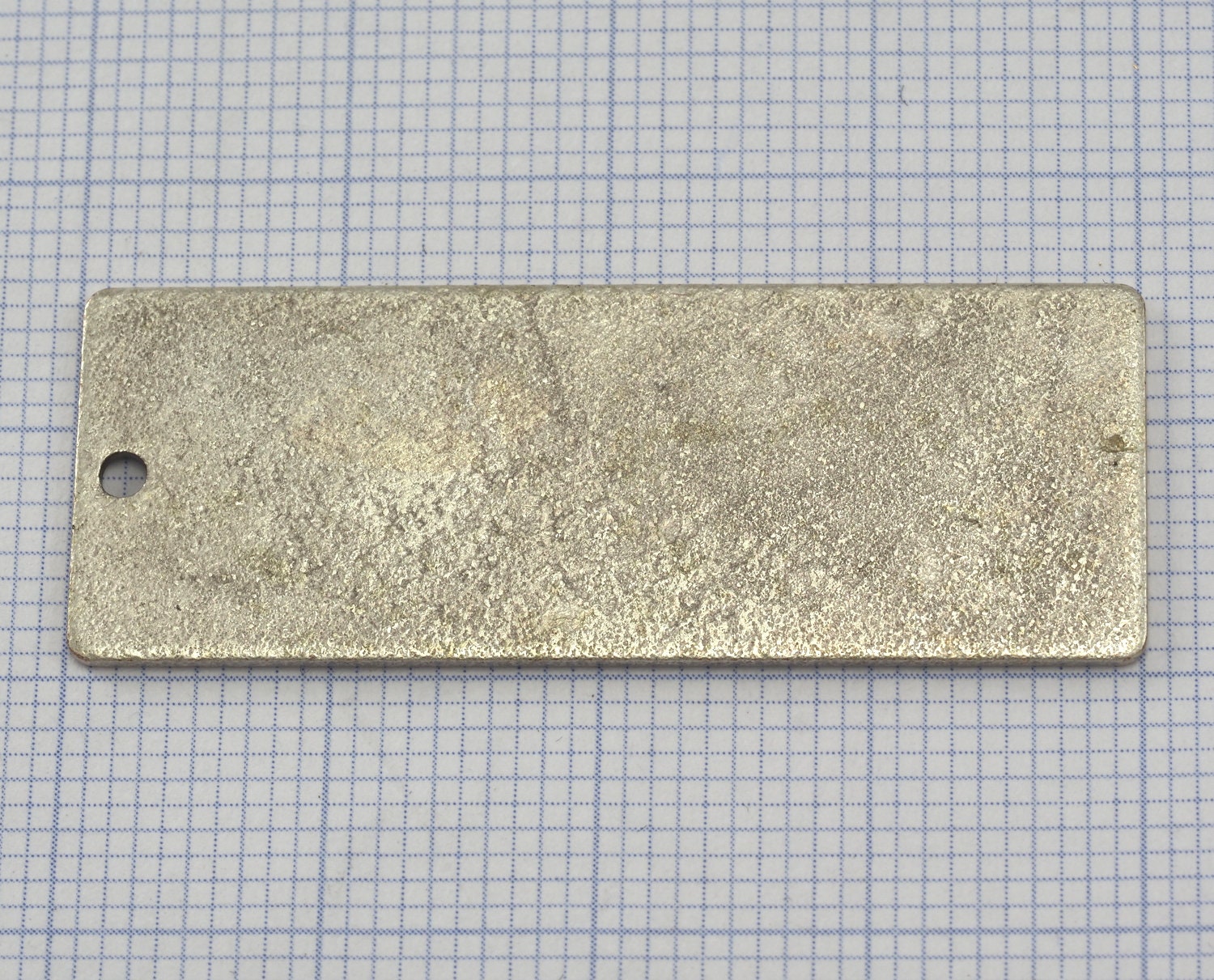 Rectangle shape stamping blank 15x40x0.8mm (20 gauge) antique silver plated brass one hole 1207-80