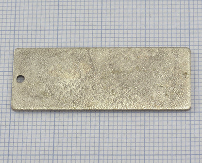 Rectangle shape stamping blank 15x40x0.8mm (20 gauge) antique silver plated brass one hole 1207-80