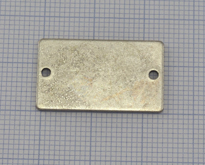 Rectangle shape blank stamping 15x25x0.8mm (20 gauge) antique silver plated brass two hole 1205-63