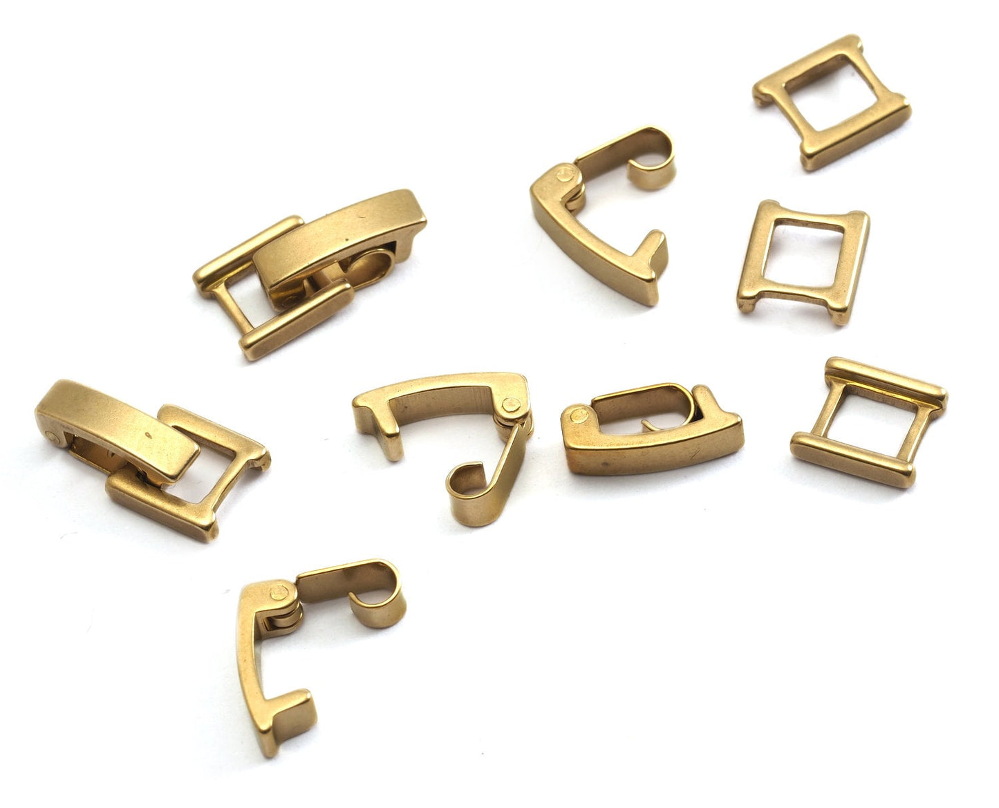 Chain clasp fold over with tab end raw brass snap lock clasp 2253