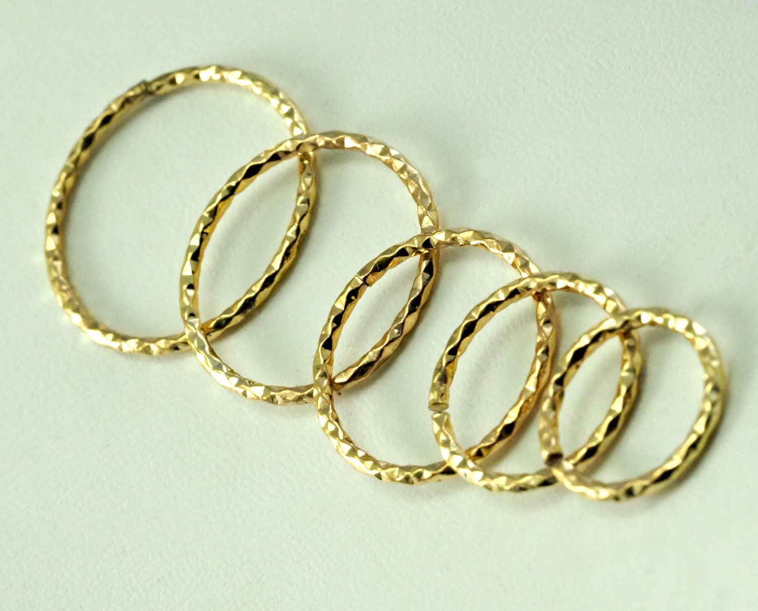 stacking ring, circle ring, Round ring knuckle ring, Gold plated brass adjustable textured 25x1.5mm (hole 22mmUS 12 3/4 ) 2187