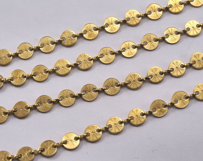 Round Disc Circle Chain Raw Brass 6mm Z113