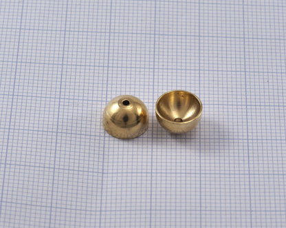 ends cap, brass 10x6mm (9mm inner) Raw brass cord tip ends, ribbon end, ENC9 2325