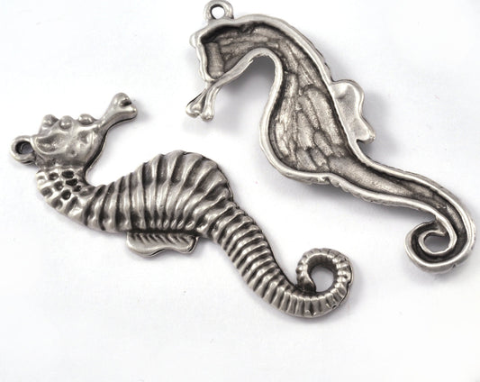 Sea Horse pendant charms one loop Antique Silver plated Alloy 49.5mm findings 2233