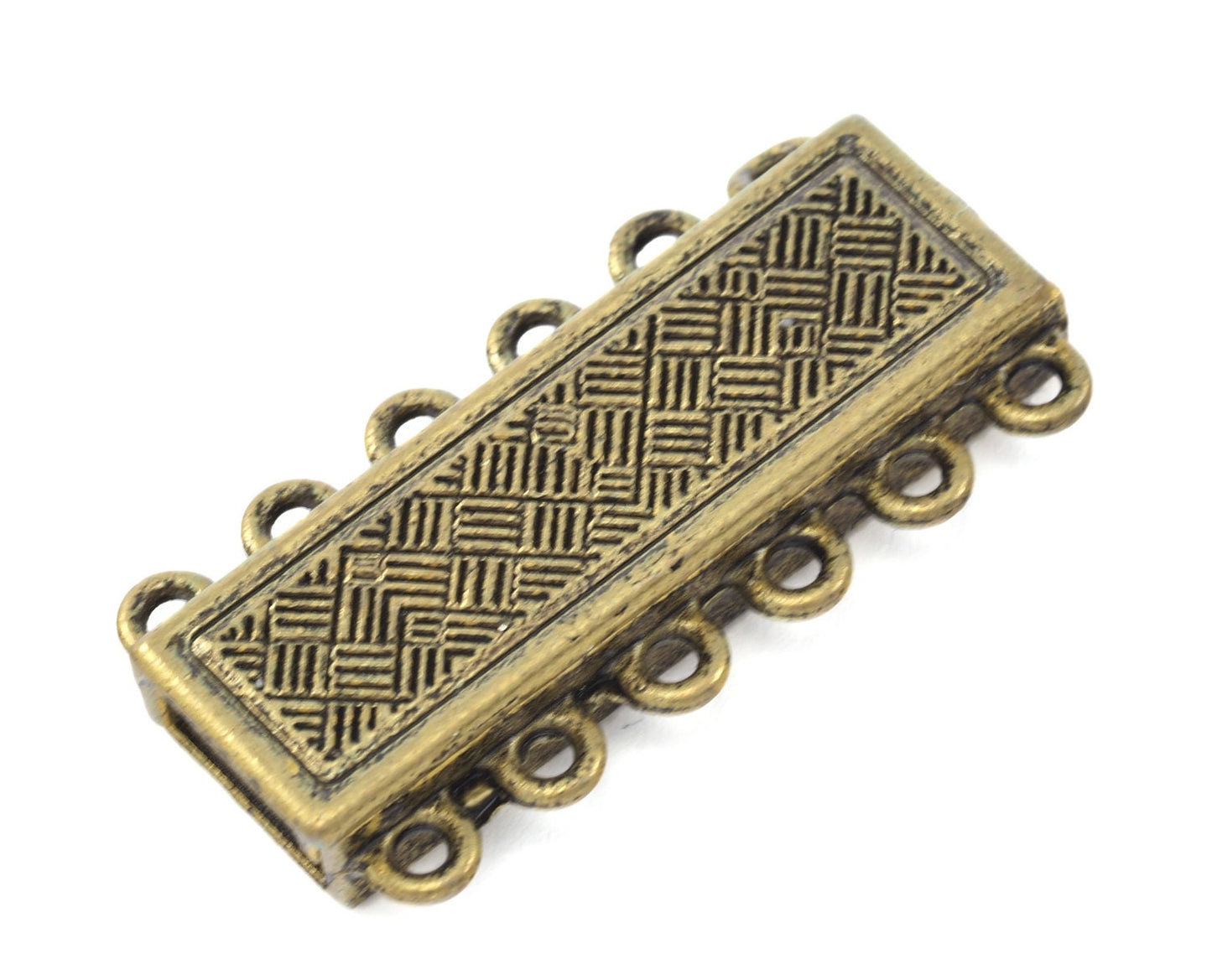 Brazil bracelet clasp 6 strands 33x17mm antique yellow alloy magnetic clasp MCL 1080