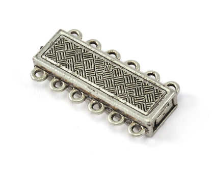 Brazil bracelet clasp 6 strands 33x17mm antique silver alloy magnetic clasp MCL 1080