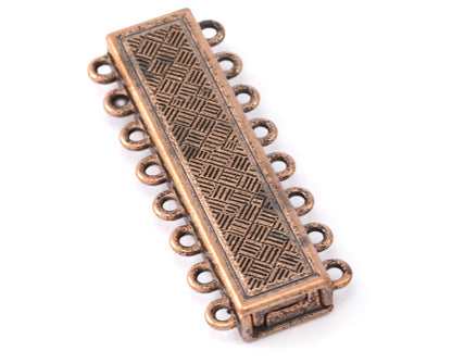 Brazil bracelet clasp 8 strands 44x17mm copper tone alloy magnetic clasp MCL 1080