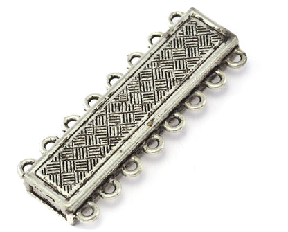 Brazil bracelet clasp 8 strands 44x17mm antique silver plated alloy magnetic clasp MCL 1080