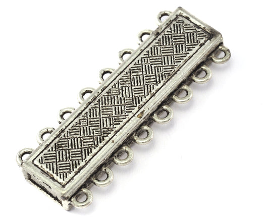 Brazil bracelet clasp 8 strands 44x17mm antique silver plated alloy magnetic clasp MCL 1080