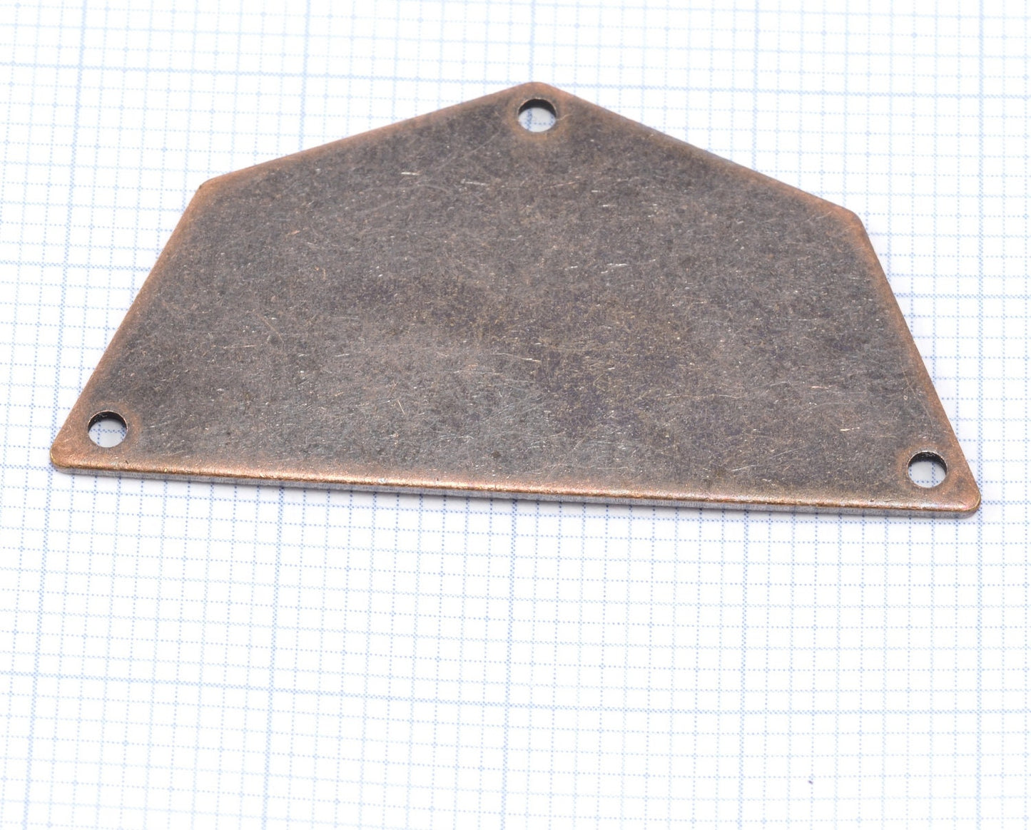 Semi octagonal 40x20mm 0.8mm Thickness 3 hole Copper plated stamping blanks 1984-400