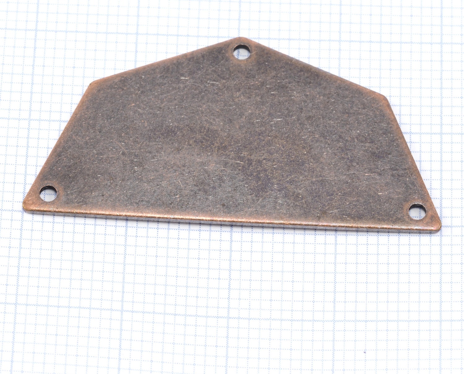 Semi octagonal 40x20mm 0.8mm Thickness 3 hole Copper plated stamping blanks 1984-400