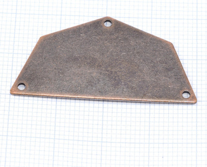 Semi octagonal 40x20mm 0.8mm Thickness 3 hole Copper plated stamping blanks 1984-400