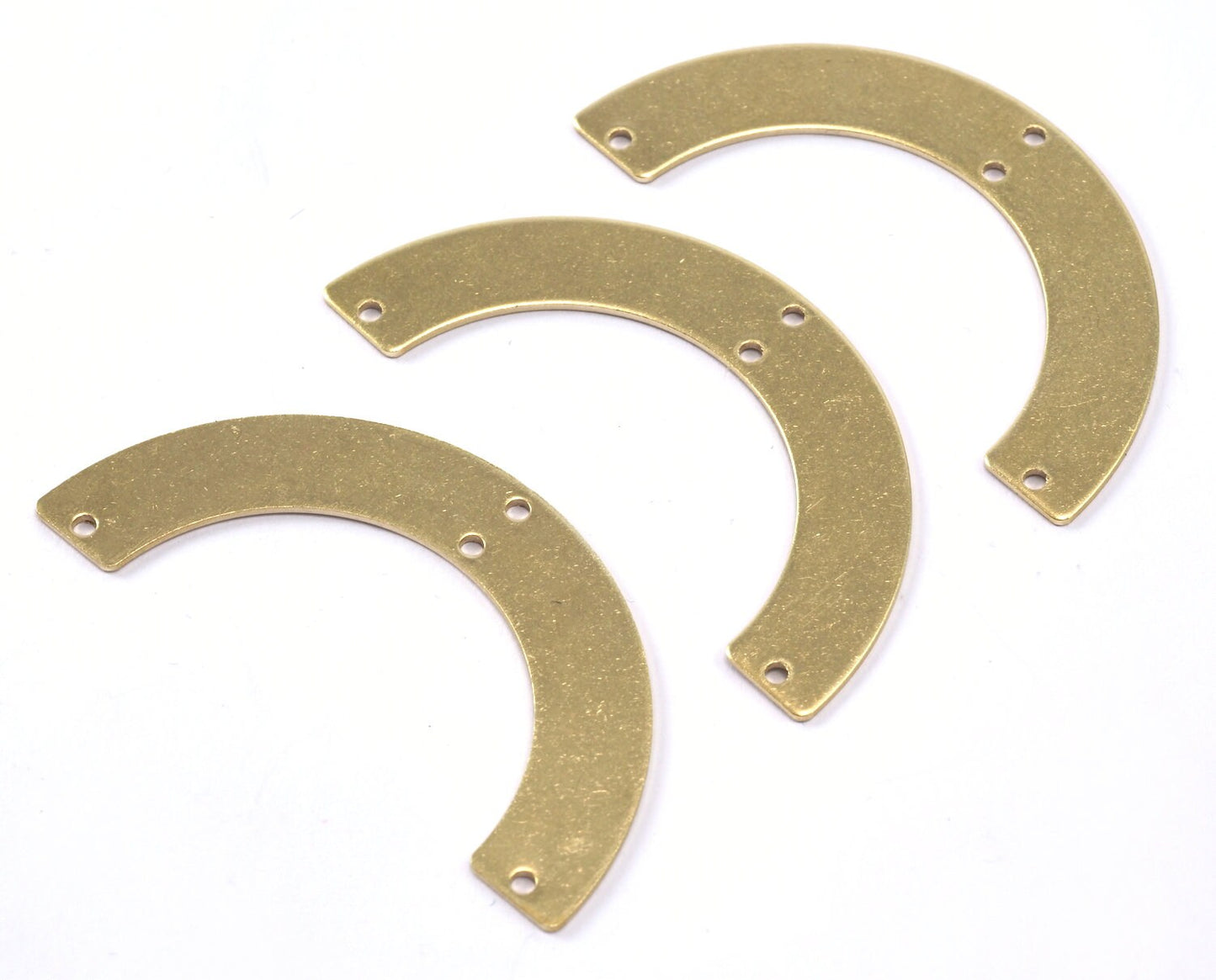 Ushape semi circle 50x25x0.8mm raw brass SCS 1590MT4 4 holes