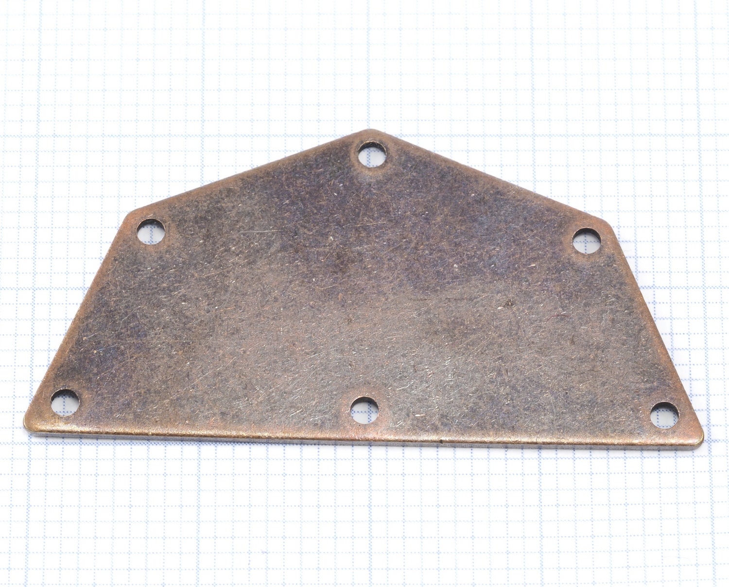 Semi octagonal 40x20mm 0.8mm Thickness 6 hole Copper plated stamping blanks 1984-400