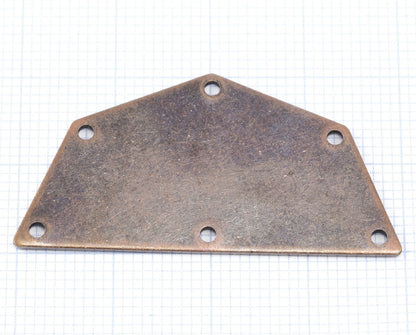 Semi octagonal 40x20mm 0.8mm Thickness 6 hole Copper plated stamping blanks 1984-400