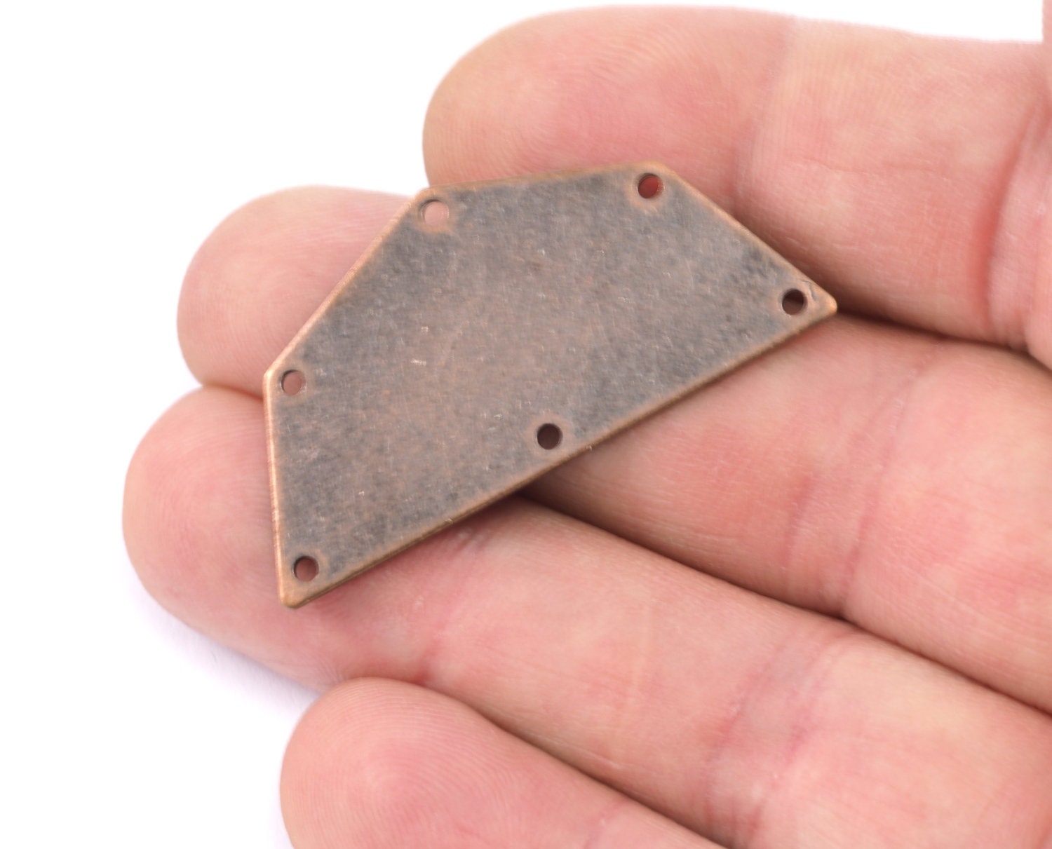 Semi octagonal 40x20mm 0.8mm Thickness 6 hole Copper plated stamping blanks 1984-400