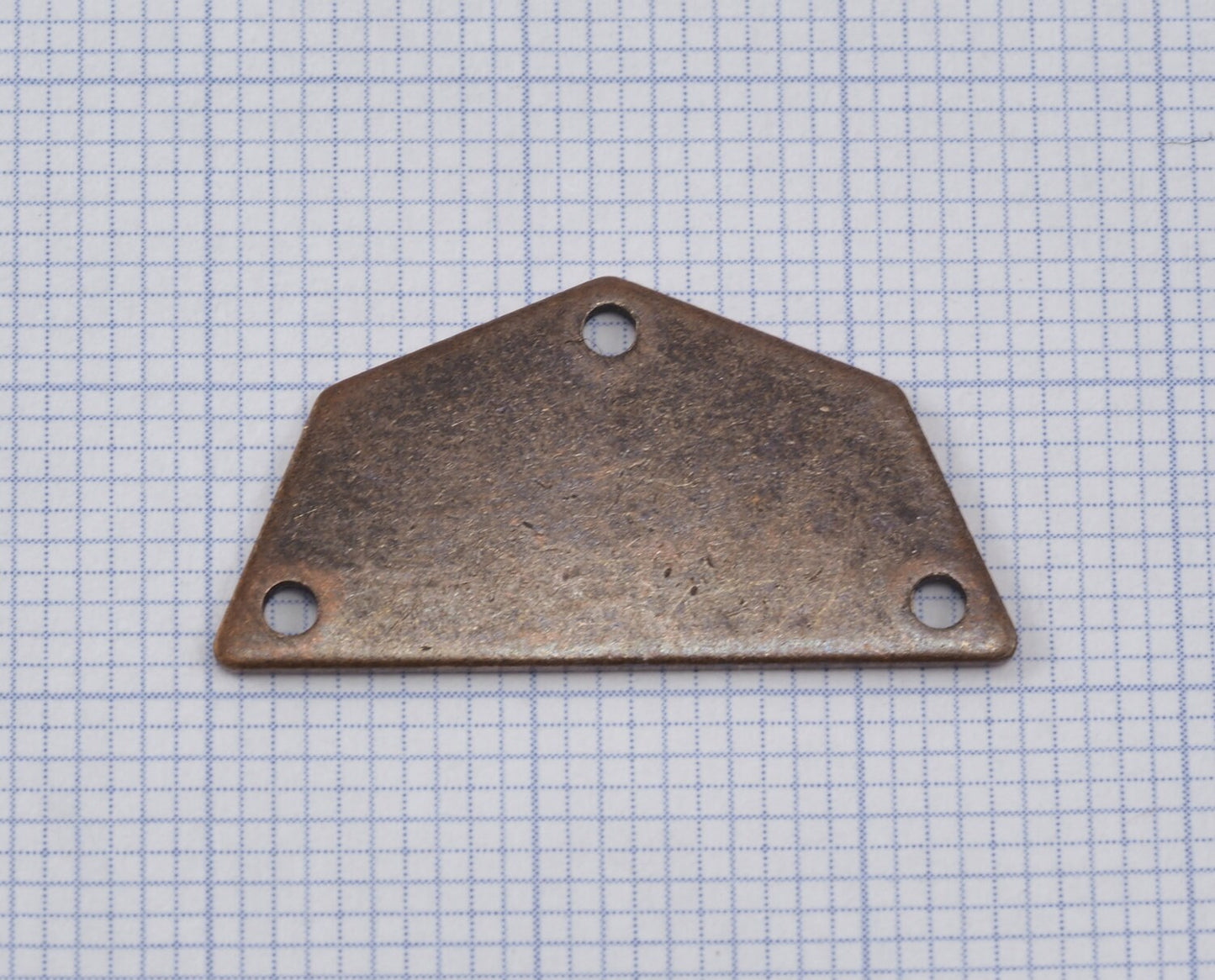 Semi octagonal 25x12.5mm 0.8mm Thickness 3 hole Copper plated brass stamping blanks 1982-150