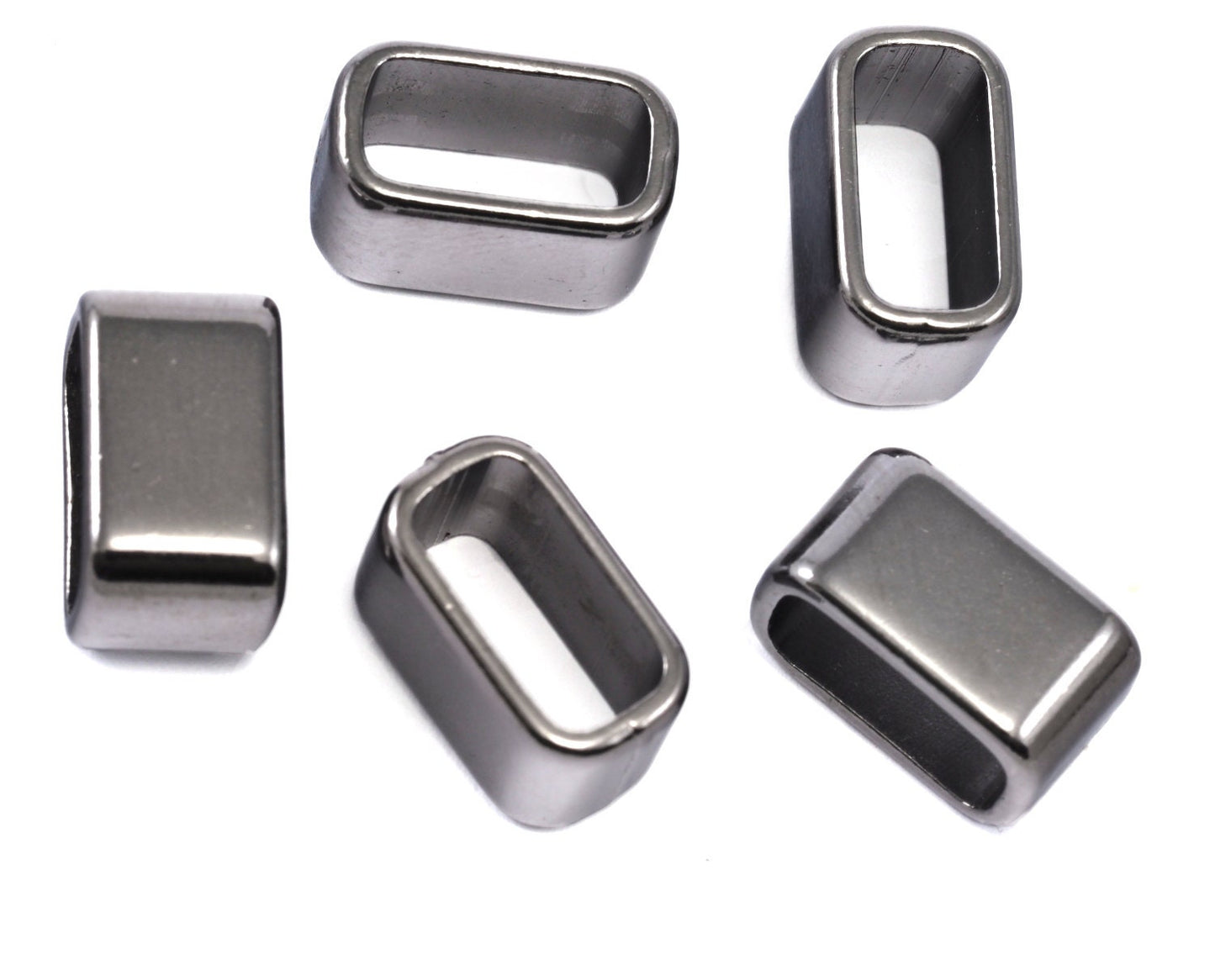 leather, ribbon ,cord ,slider , 14x8mm Gunmetal tone alloy spacer hole 11.5x5.5mm bab 1283