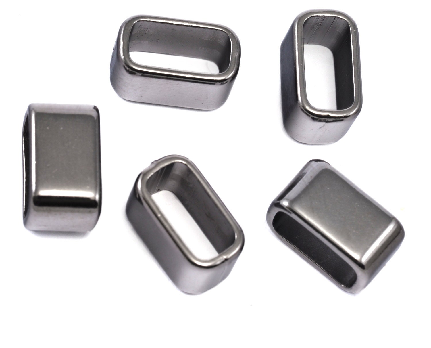 leather, ribbon ,cord ,slider , 14x8mm Gunmetal tone alloy spacer hole 11.5x5.5mm bab 1283