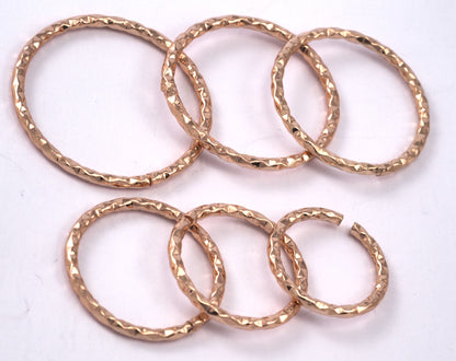stacking ring, circle, Round ring knuckle ring, Rose gold plated brass adjustable textured 17x1.5mm (hole 14mmUS 3 ) 2183 Wire: 1.5mm