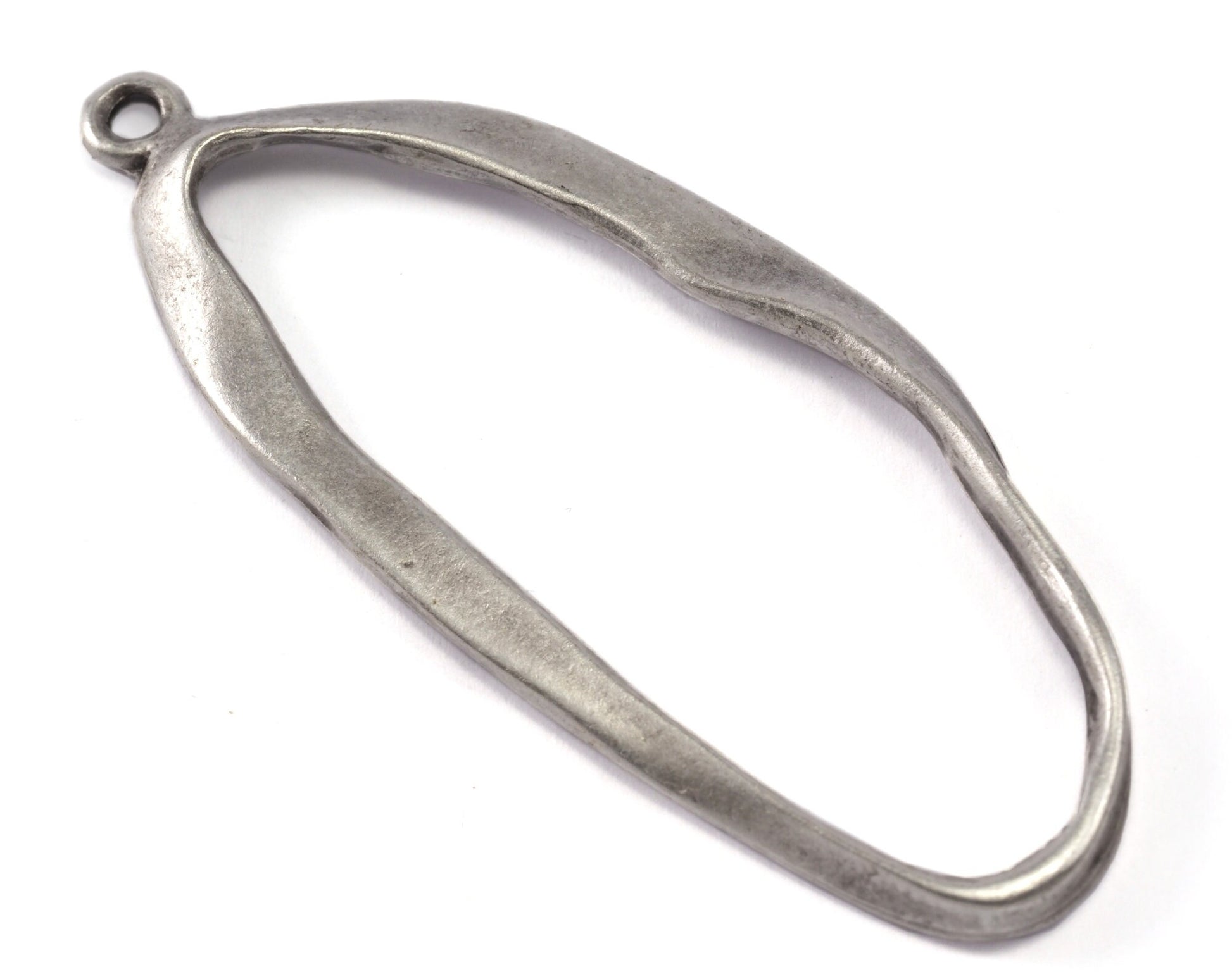 Oval with loop 66x27mm silver plated alloy pendant charms 2269