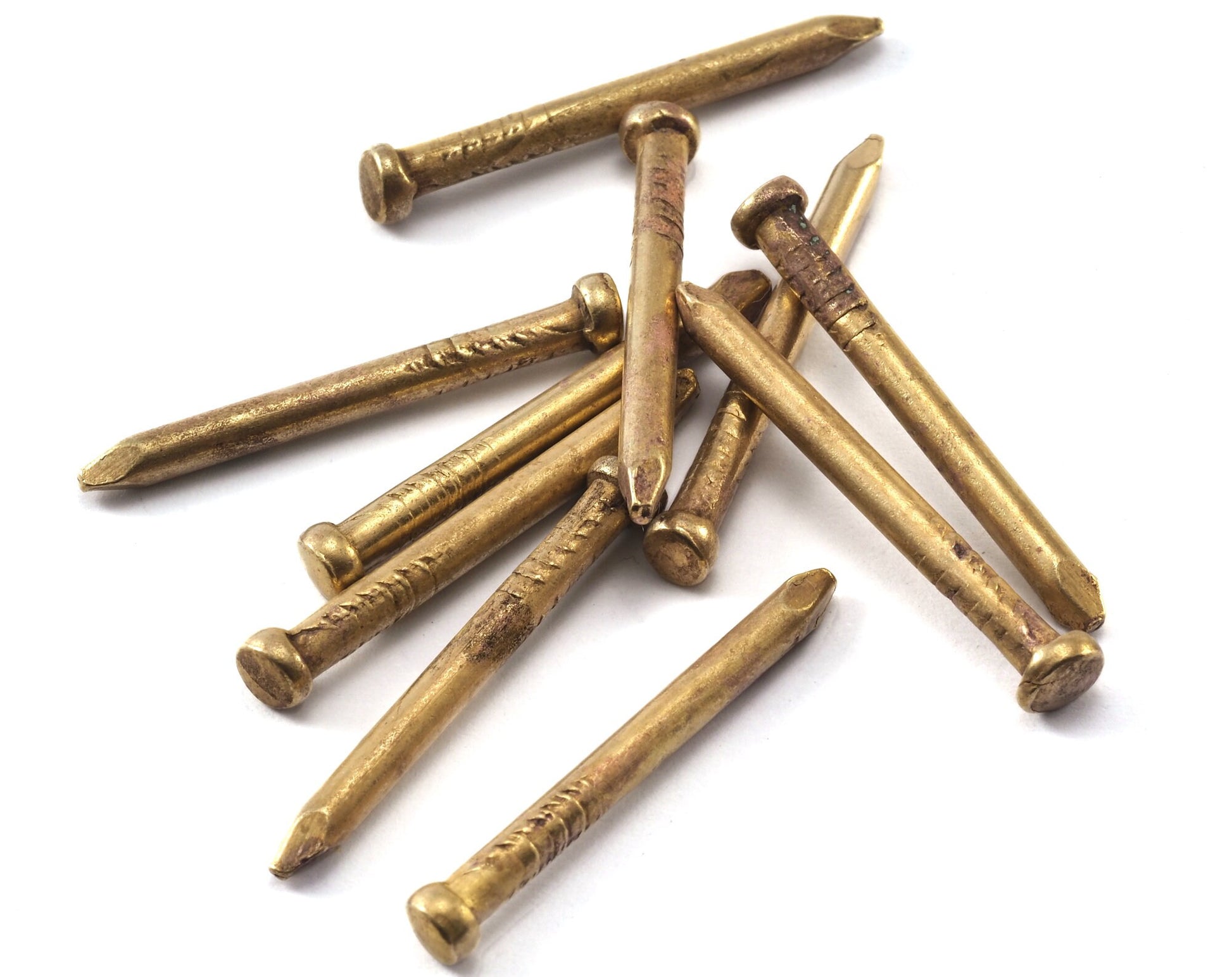 Escutcheon Pins 3x32mm 1/8" x1 17/64" inches Nails Raw Brass tacks brads String art 2328-200