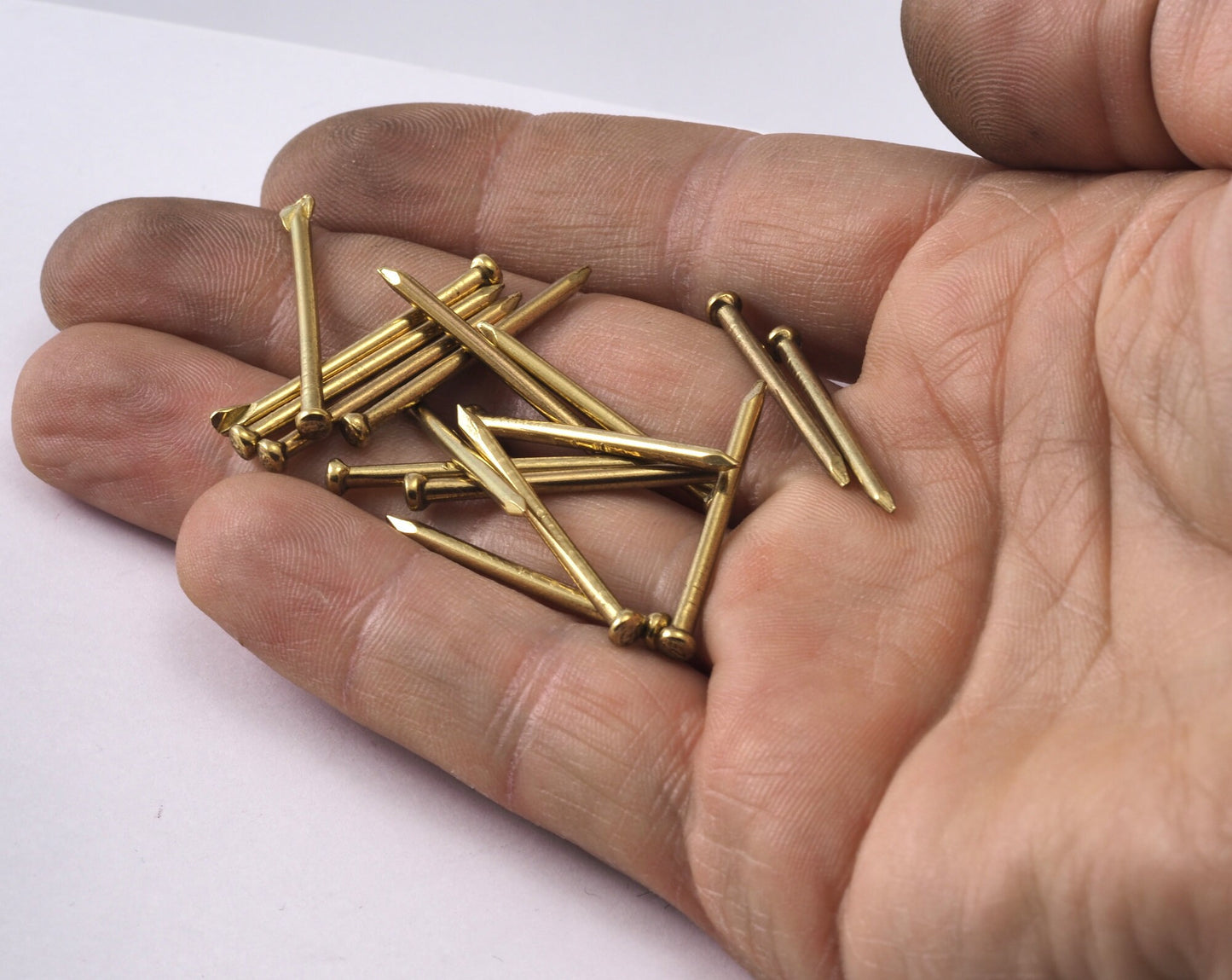 Escutcheon Pins 2x30mm 5/64x1 3/16 inches Nails Raw Brass tacks brads String art 2328-80