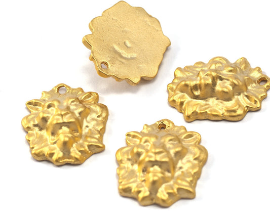 Lion shape oval with hole 20x16mm Gold plated alloy tiny pendant charms 2269