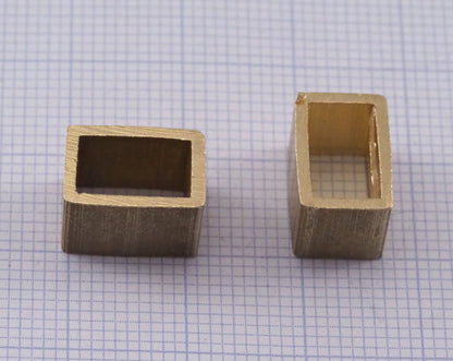 rectangle bead spacer L28 raw brass 8x12x8mm 0,314"x0,47"x0,314 finding industrial design raw brass pendant bab6