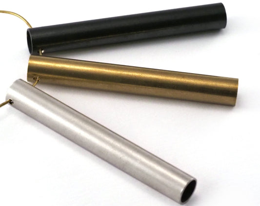 Round tubes with holes Antique Silver plated brass 8x60mm (hole 7mm) 2330