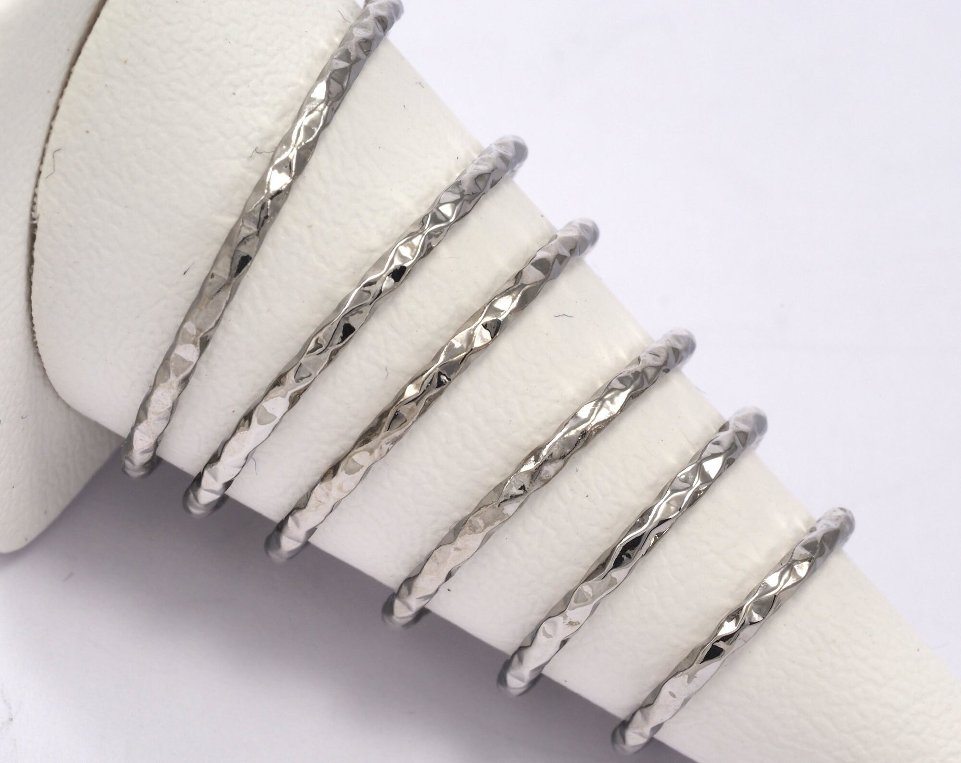 stacking ring, circle ring, Round ring knuckle ring, Silver plated brass adjustable textured 19mm (hole 16mmUS 5 3/8 ) 2184 Wire: 1.5mm