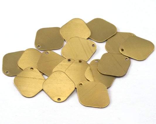 Diamond tag with hole 14x12mm thickness 0.3mm Raw brass charms findings pendants earring stamping 2332-30