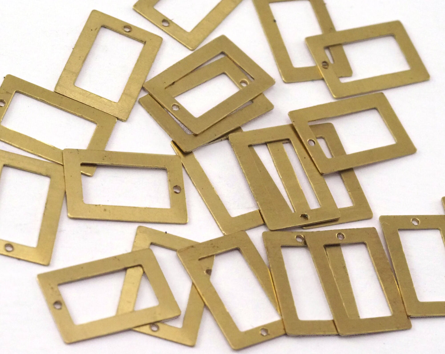 Rectangle tag with hole 15x10mm thickness 0.3mm Raw brass charms findings pendants earring 2332-22