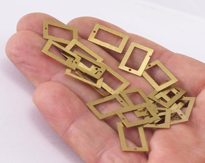 Rectangle tag with hole 15x10mm thickness 0.3mm Raw brass charms findings pendants earring 2332-22