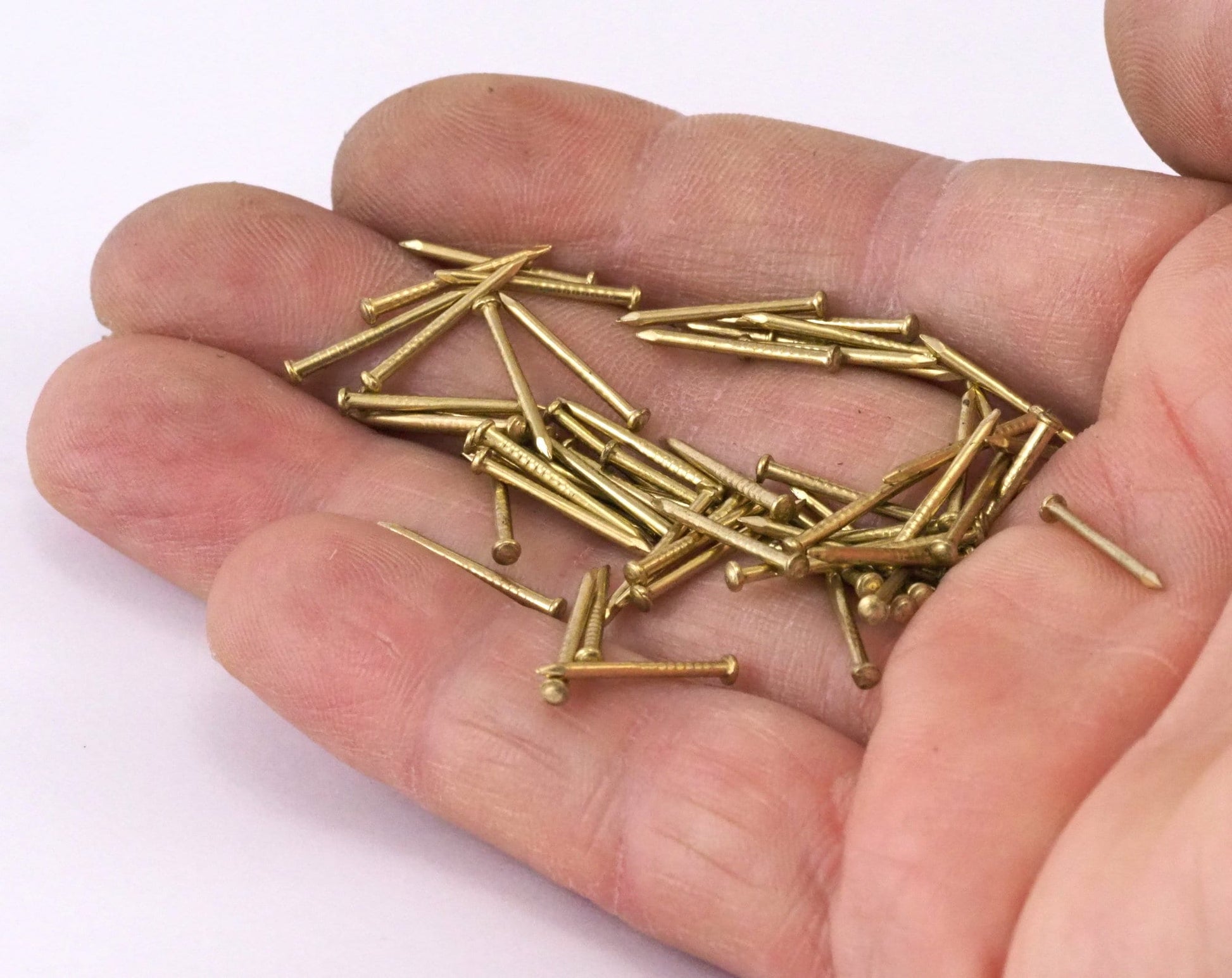 Escutcheon Pins 1x15mm Nails Raw Brass tacks brads String art 2334-10