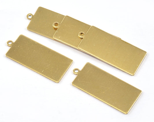 Rectangle with loop 33x14mm pendant charms Raw brass 2275-300